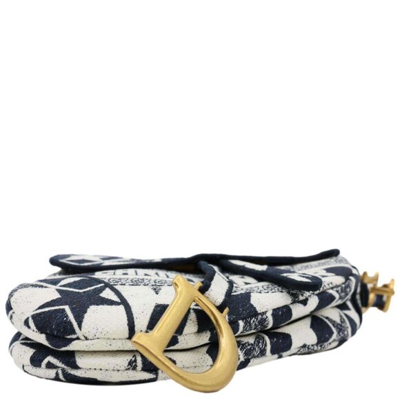 Christian Dior  Saddle Embroidered Stars Canvas Hobo Bag White - Picture 10 of 14